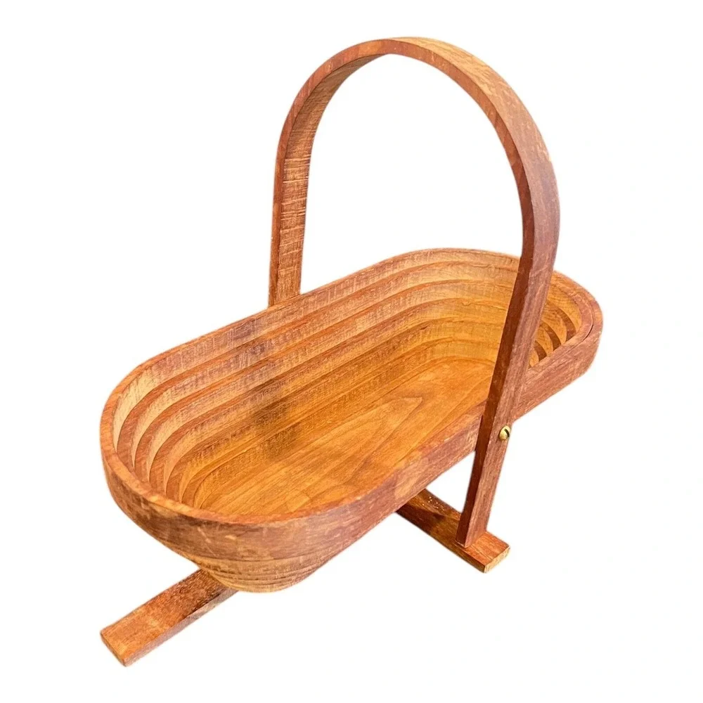 Collapsing Wooden Oval Puzzle Trivet Basket Storage Cecocr Kitchen Dining‎ 12